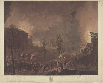 Leydens Ramp, veroorzaakt door het springen van een schip met buskruit, op den 12 januari 1807 door Jan Willem Pieneman
