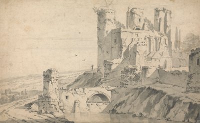 Vervallen Kasteel aan een Rivier door Jan Wyck