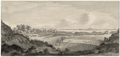 Uitzicht op Bloemendaalse Bleekvelden met Haarlem in de verte door Jan de Beijer