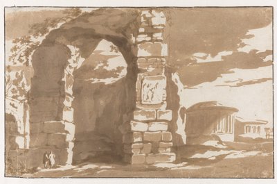 Deel van de thermen van Diocletianus en S. Bernardo alle Terme door Jan de Bisschop