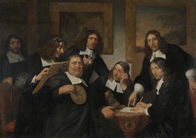De gouverneurs van het Sint-Lucasgilde, Haarlem, 1675 door Jan de Bray