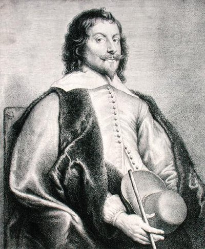 Nicolas Lanier (b.1588) gegraveerd door Lucas Vostermans door Jan the Elder (after) Lievens