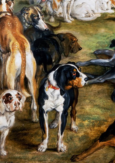 Honden (detail) door Jan the Elder Brueghel