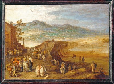 Le Pont de Talavera - De brug van Talavera ... door Jan the Elder Brueghel