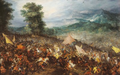 De Slag bij Gaugamela door Jan the Elder Brueghel