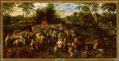 Bruiloftsbanket ... (schilderij op doek) door Jan the Elder Brueghel