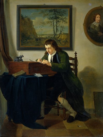 Een man aan zijn bureau door Jan the Younger Ekels