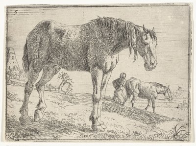 Staand paard Landschappen met paarden (serie titel) door Jan van Aken