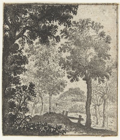 Landschap met grote boom op voorgrond door Jan van Brosterhuyzen
