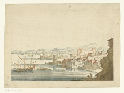 Gezicht op een Italiaanse haven door Jan van Call (I)