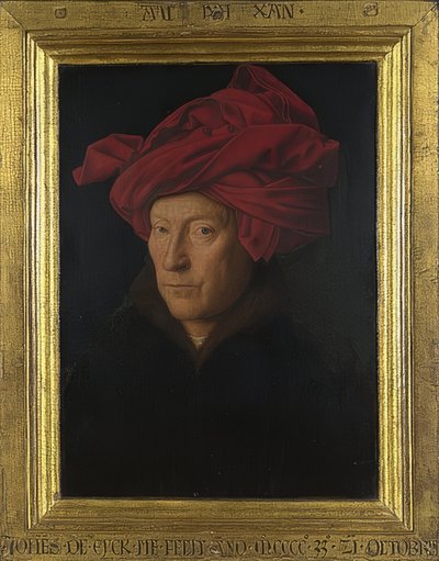 Portret van een man (Zelfportret?) door Jan van Eyck