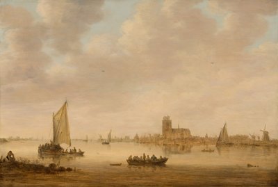 Gezicht op Dordrecht vanaf de Dordtse Kil door Jan van Goyen