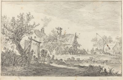 Herberg langs de weg door Jan van Goyen