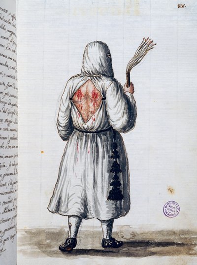 Battuti broederschap, die in 1399 uit het noorden kwam en niet werd geaccepteerd in Venetië door de Doge Antonio Venier, Deel II, f 88, door Giovanni di Grevembroch of Grevenbroch (1731-1807) door Jan van Grevenbroeck