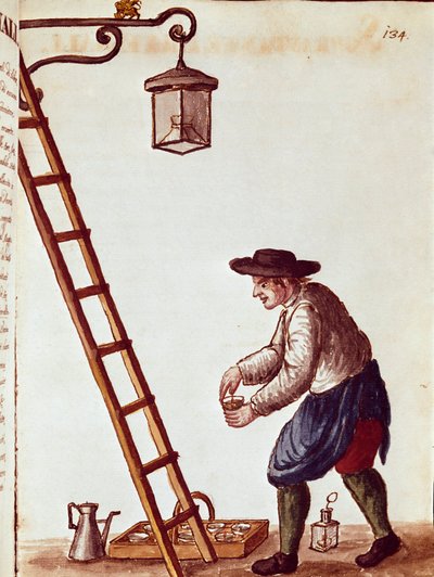 Kleine ambachten: lampen aansteken door Jan van Grevenbroeck