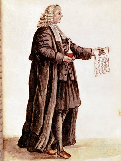 De apotheker met een klein flesje en een recept door Jan van Grevenbroeck