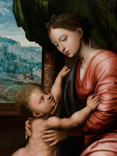 Maagd met Kind (detail) door Jan van Hemessen