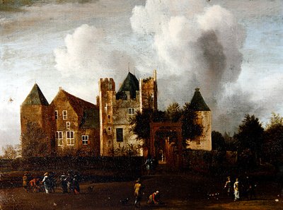 Een Uitzicht op Kasteel Purmerend, nabij Monnickendam, Waterland, Nederland door Jan van III Kessel
