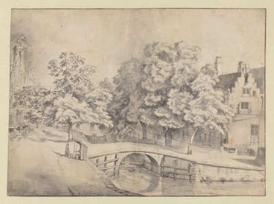 Uitzicht op de Leidsegracht in Amsterdam, gezien vanaf de Keizersgracht door Jan van Kessel