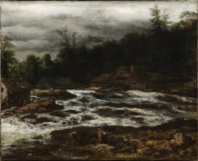 Berglandschap met waterval door Jan van Kessel d.Æ.