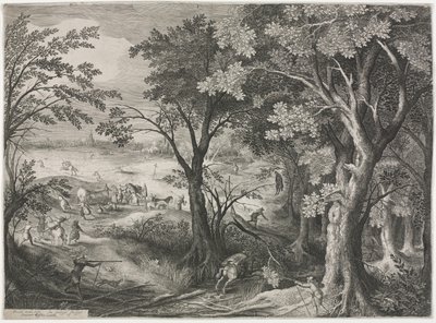 Landschap met Reizigers Aangevallen door een Bende Rovers door Jan van Londerseel