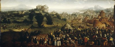 Landschap met toernooi en jagers, 1519-20 door Jan van Scorel