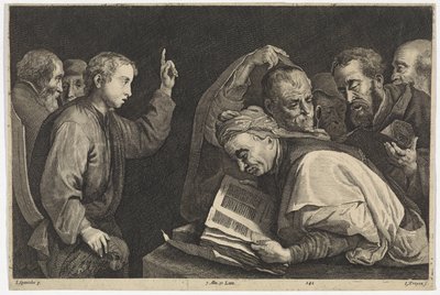 Twaalfjarige Christus in de tempel door Jan van Troyen