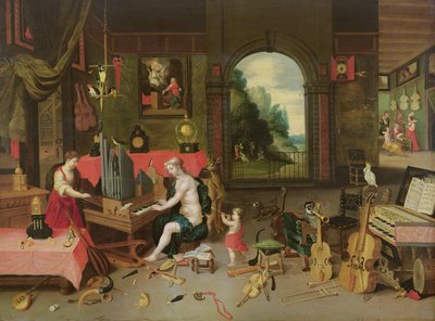 Allegorie van het Gehoor door Jan van and Balen, Hendrik van Kessel