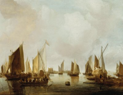 Dutch: Schepen in een riviermonding A Sea-Port door Jan van de Cappelle
