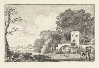 Landschap met de wegzending van Hagar en Ismael door Jan van de Velde (II)