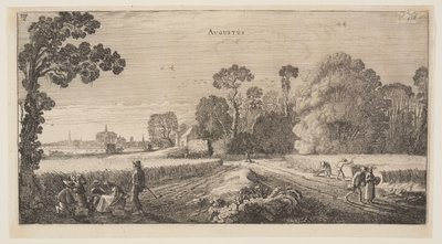Augustus, uit De twaalf maanden van het jaar door Jan van de Velde II