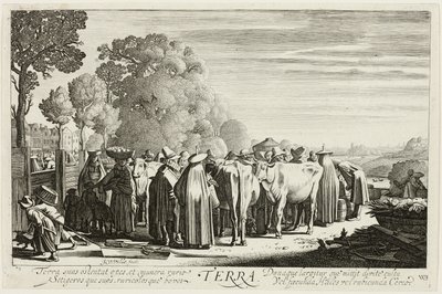 Aarde, plaat één uit De vier elementen door Jan van de Velde II