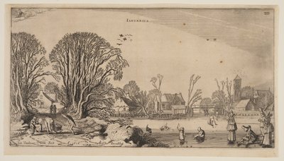 Januari, uit De twaalf maanden van het jaar door Jan van de Velde II