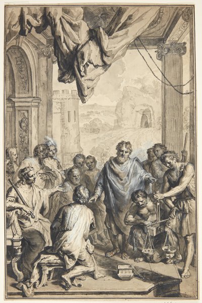 Antieke scène(?) door Jan van den Hoecke