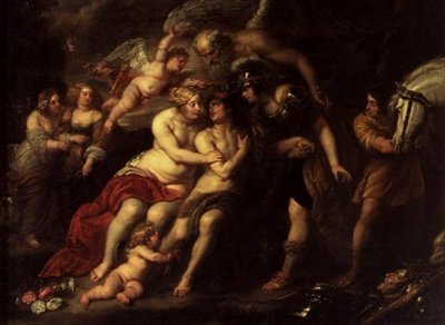 Hercules tussen Ondeugd en Deugd door Jan van den Hoecke