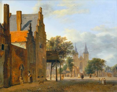Place et eglise Saint-Victor à Xanten - Plein en kerk Saint Victor in Xanten ... door Jan van der (manner of) Heyden