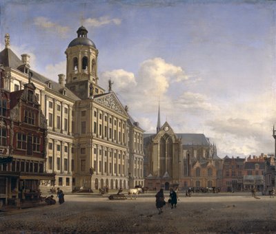 Het Nieuwe Stadhuis, Amsterdam, 1668 door Jan van der Heyden