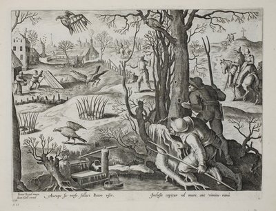 Vogelvangers die vallen met ratten gebruiken om haviken te vangen, plaat 64, illustratie uit 