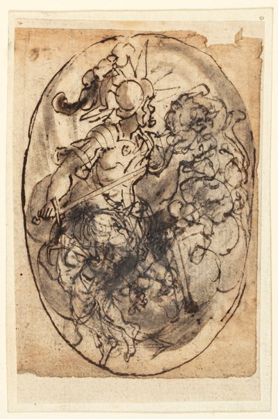 Ontwerp voor een Camee door Jan van der Straet, called Stradanus