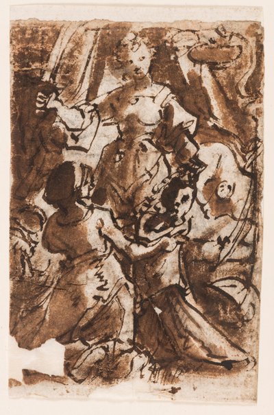 Judith met het hoofd van Holofernes; Hemelvaart van Christus door Jan van der Straet, called Stradanus