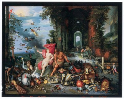 De allegorie van vuur en lucht door Jan van the Elder Kessel