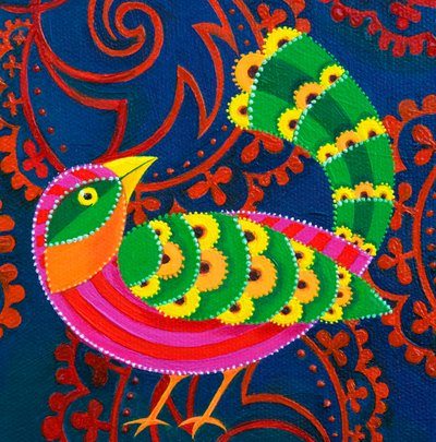 Groenstaart Vogel door Jane Tattersfield