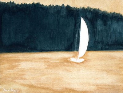 Zeilboot in Guemes Kanaal door Janel Bragg