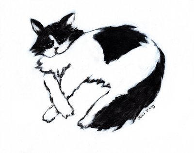 Thomas Lounging II, c. 2019 (gemengde techniek op papier) door Janel Bragg