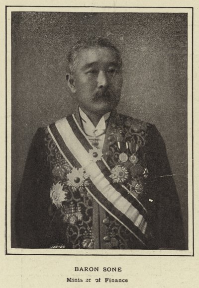 Baron Sone, Minister van Financiën door Japanese Photographer
