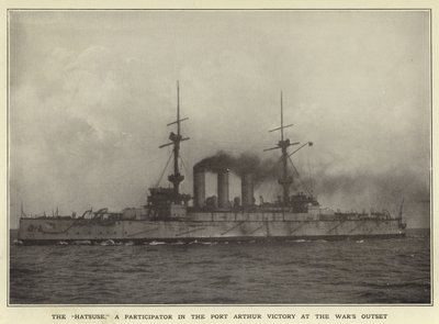 De Hatsuse, een deelnemer aan de overwinning bij Port Arthur aan het begin van de oorlog door Japanese Photographer