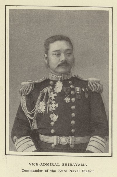 Vice-admiraal Shibayama, Commandant van het Kure Marine Station door Japanese Photographer