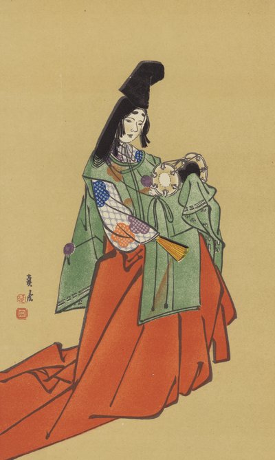 Een Shirabyoshi, in het tijdperk van de Kamakura-regering door Japanese School