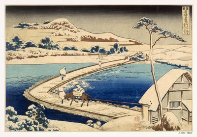 Brug van Boten bij Sawa, 1830 door Japanese School