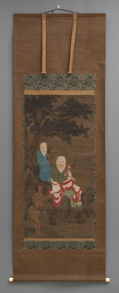 Boeddhistisch schilderij van 3 figuren, begin 18e eeuw door Japanese School